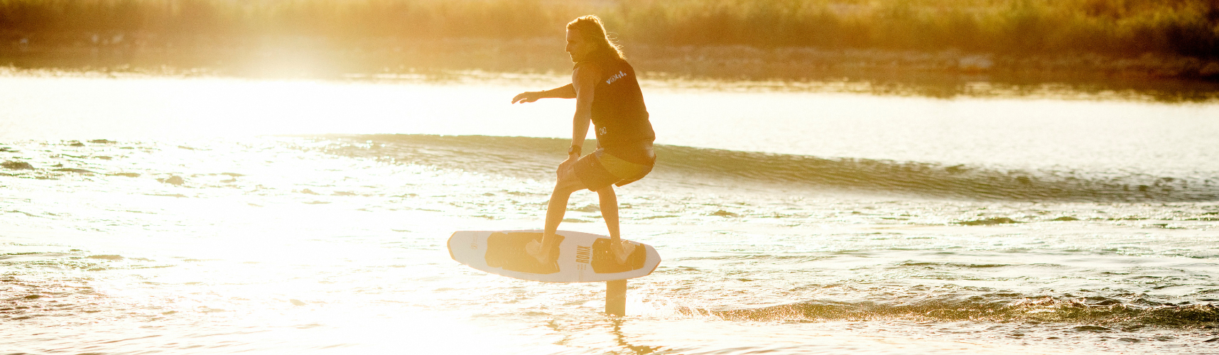 Man riding a Ronix Wakefoil Board