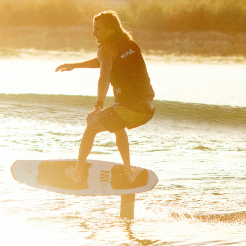 Man riding a Ronix Wakefoil Board