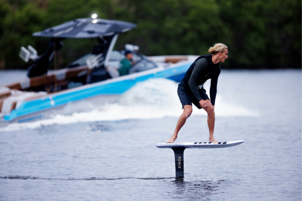 Man riding a Ronix Wakefoil